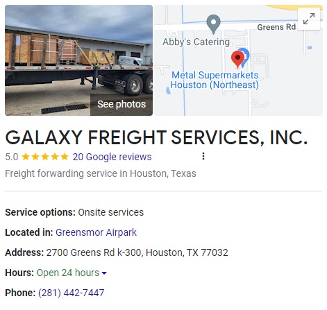 Google 5 Star Rated Family Owned and Operated since 1970 Freight Forwarding Services In Houston Texas