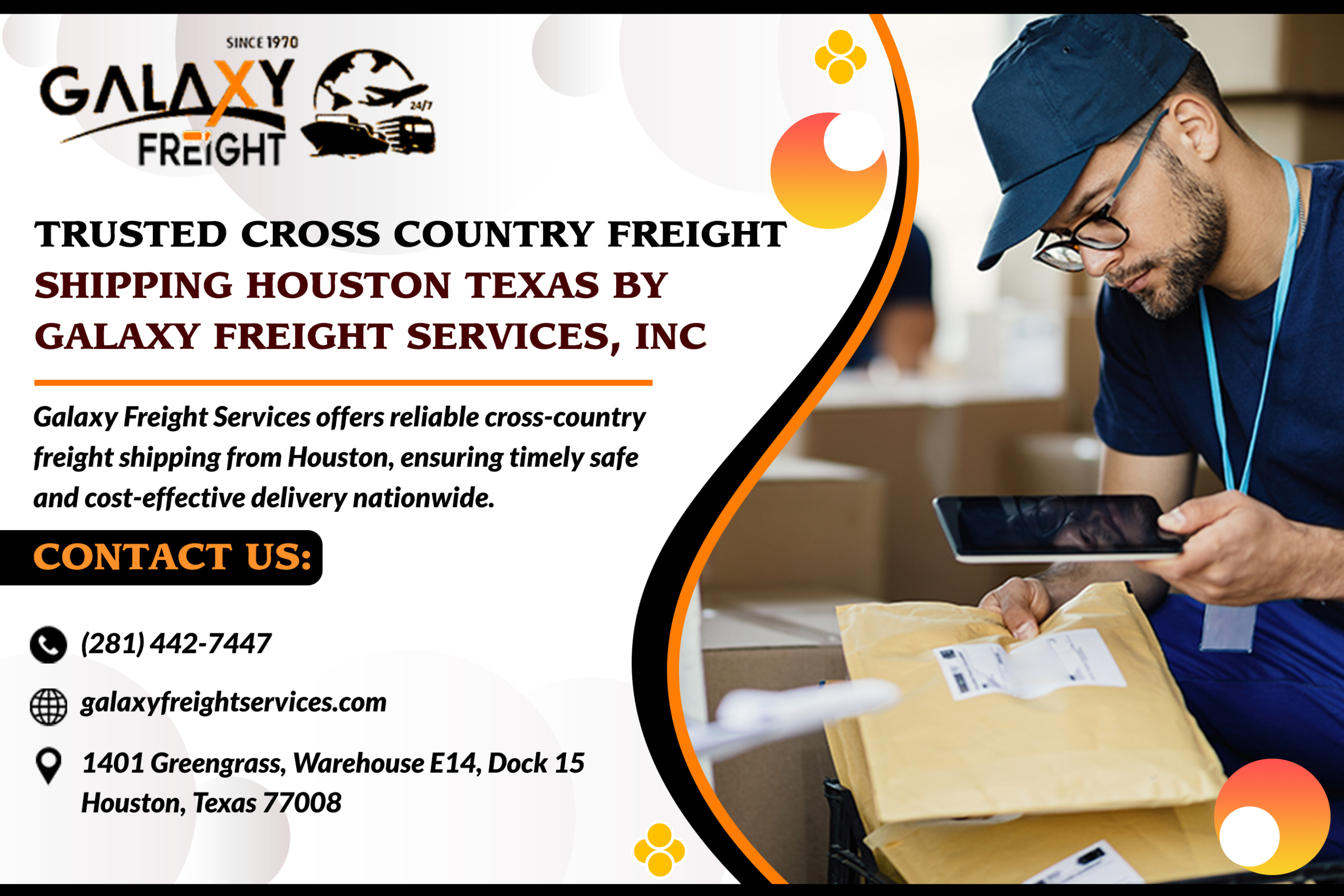 Trusted Cross Country Freight Shipping Houston Texas by Galaxy Freight Services, Inc